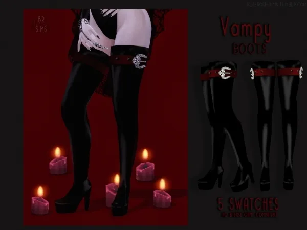 Alpha Vampy Boots BRsims - The Sims 4 Custom Content