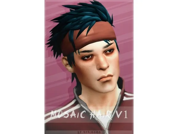 Maxis Match s4simomo Mosaic Hair V1 by simsfinds - The Sims 4 Custom Content