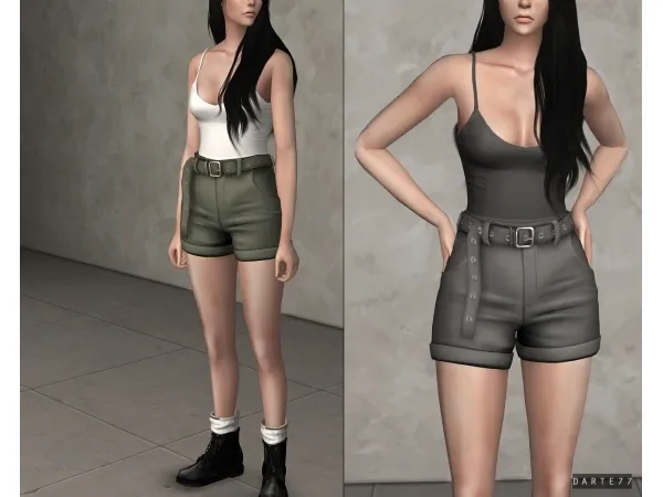 Alpha darte77 High Waisted Shorts by simsfinds - The Sims 4 Custom Content