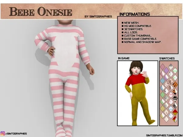 Maxis Match Bebe Onesie by simtographies - The Sims 4 Custom Content