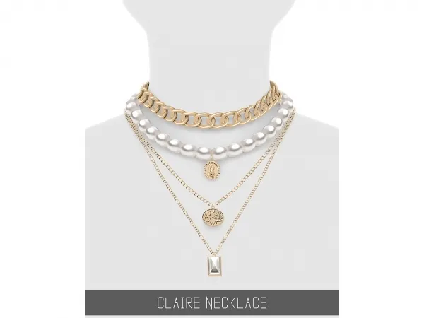 Alpha CLAIRE NECKLACE by simsfinds - The Sims 4 Custom Content