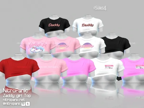 Alpha Zaddy Girl Top by nitropanic - The Sims 4 Custom Content