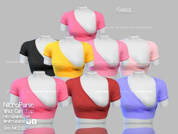 Alpha Wild Girl Top by nitropanic - The Sims 4 Custom Content
