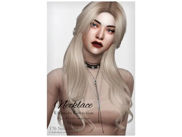 Alpha NECKLACE Ultimate Collection by Pralinesims - The Sims 4 Custom Content