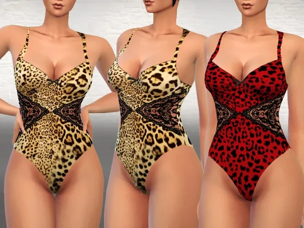 Maxis Match Leopard Bodysuit Lingeries by thesimsresource - The Sims 4 Custom Content