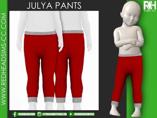 Alpha JULYA PANTS by redheadsims - The Sims 4 Custom Content