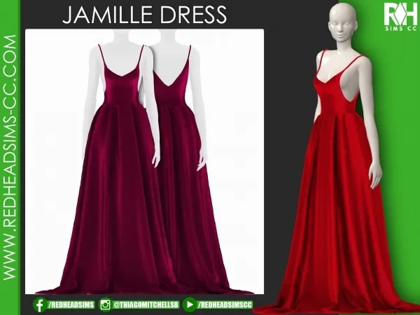 Alpha JAMILLE DRESS by redheadsims - The Sims 4 Custom Content