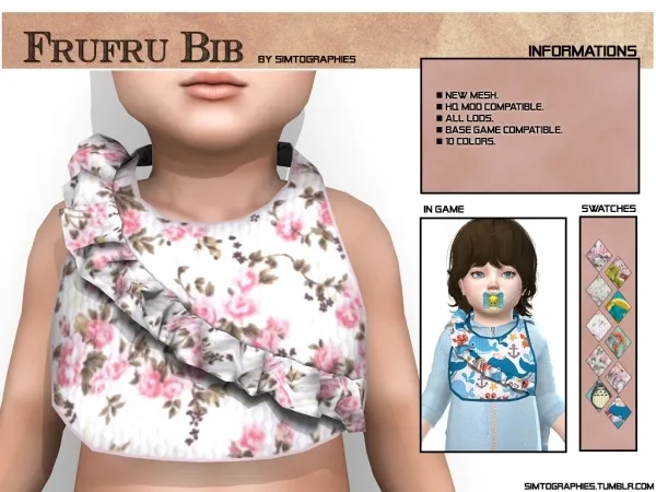 Alpha Frufru Bib - The Sims 4 Custom Content