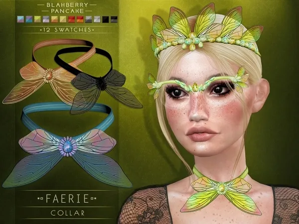 Alpha Blahberry Pancake Faerie Collar by blahberry-pancake - The Sims 4 Custom Content