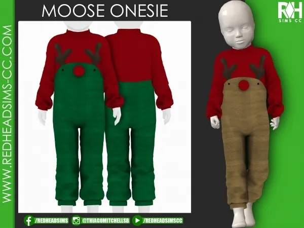 Alpha MOOSE ONESIE by redheadsims - The Sims 4 Custom Content