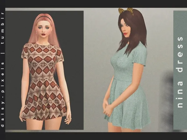 Alpha Nina Dress ( ) by daisypixels - The Sims 4 Custom Content