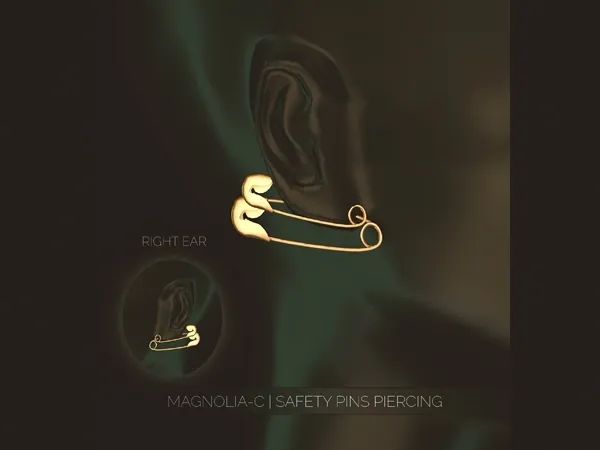 Alpha Magnolia C Safety Pins Piercing by magnolia-c - The Sims 4 Custom Content