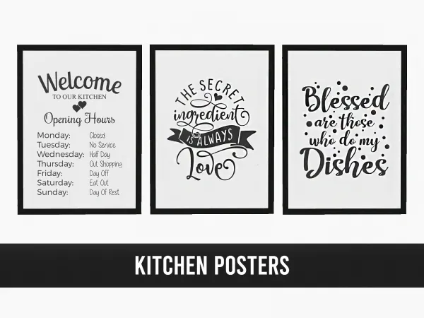 Mix SIMS 4 Kitchen Posters by frostsims - The Sims 4 Custom Content