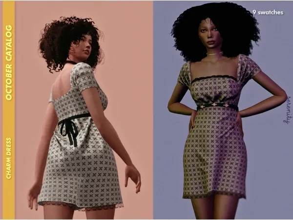 Alpha Charm Dress by serenity-cc - The Sims 4 Custom Content