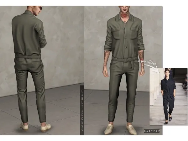 Alpha darte77 Casual Jumpsuit by simsfinds - The Sims 4 Custom Content