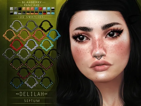 Alpha Blahberry Pancake Delilah Septum by blahberry-pancake - The Sims 4 Custom Content