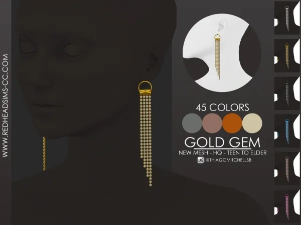 Alpha GOLD GEM by redheadsims - The Sims 4 custom content