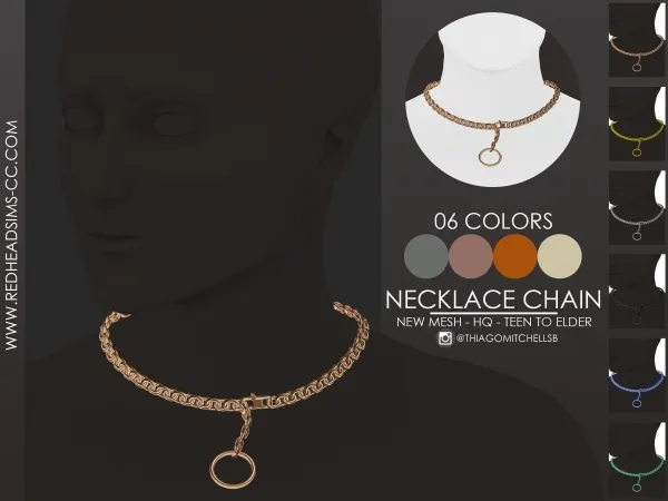 Alpha NECKLACE CHAIN by redheadsims - The Sims 4 custom content