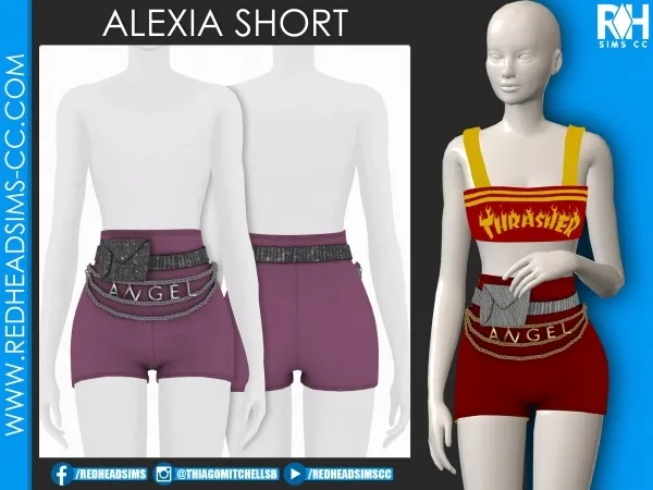Alpha ALEXIA SHORT by redheadsims - The Sims 4 custom content