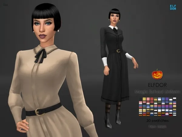 Maxis Match Magic School Uniform by elfdor - The Sims 4 Custom Content