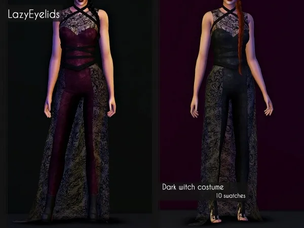 Alpha Dark witch costume - The Sims 4 Custom Content