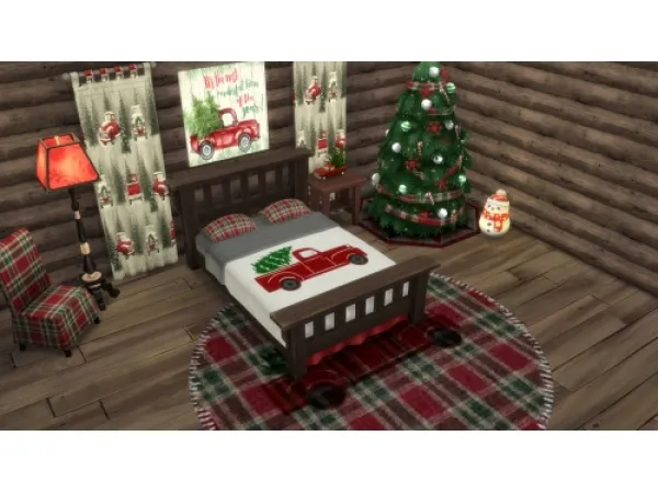 Alpha Red Truck Christmas - The Sims 4 Custom Content