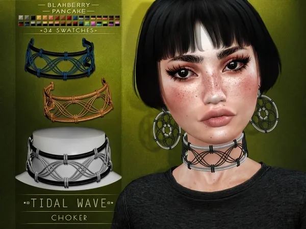 Alpha Blahberry Pancake Tidal Wave Choker by blahberry-pancake - The Sims 4 Custom Content