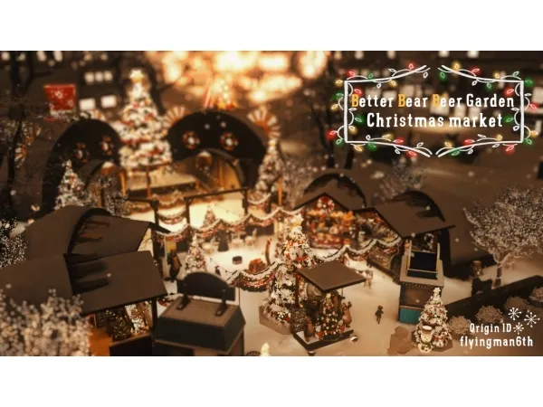 Alpha Better Bear Beer Garden Christmas market Ver - The Sims 4 Custom Content
