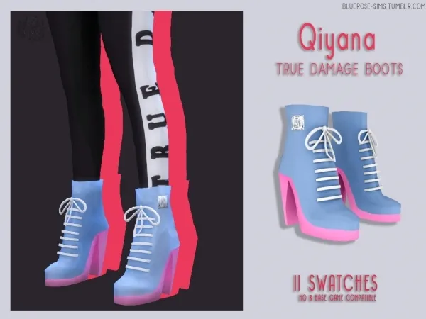 Alpha Qiyana True Damage Boots by bluerose-sims - The Sims 4 Custom Content