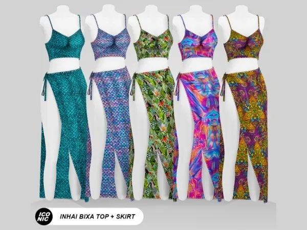 Alpha Inhai Bixa (Top + Skirt) by iconic - The Sims 4 custom content