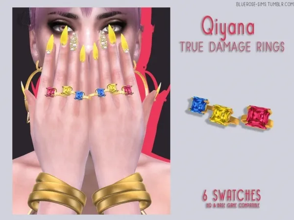 Alpha Qiyana True Damage Rings BR sims by bluerose-sims - The Sims 4 Custom Content