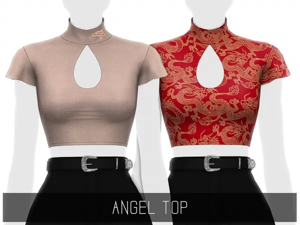 Alpha ANGEL TOP by simsfinds - The Sims 4 Custom Content