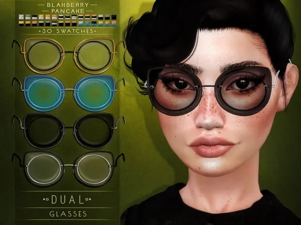 Alpha BlahberryPancake Dual Glasses by blahberry-pancake - The Sims 4 Custom Content