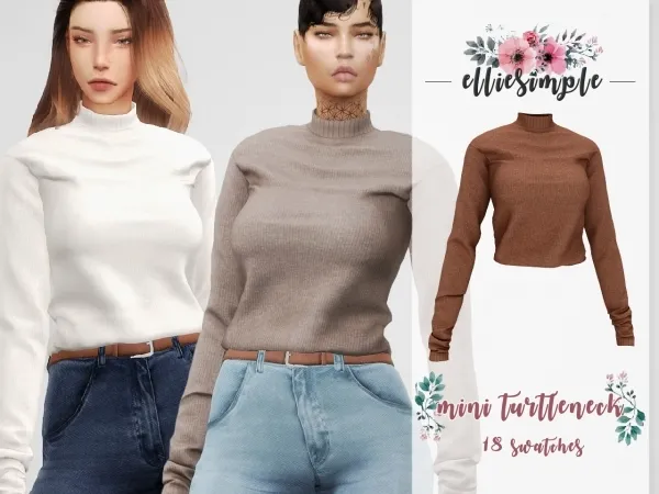 Alpha Elliesimple Mini Turtleneck by elliesimple - The Sims 4 Custom Content