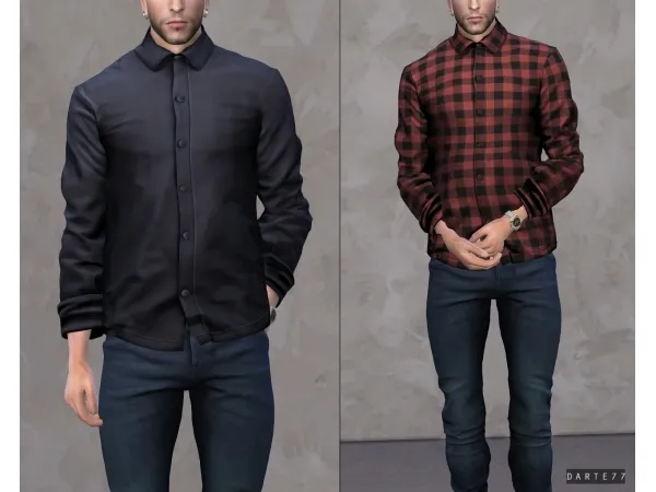 Alpha Button Up Shirt by simsfinds - The Sims 4 Custom Content