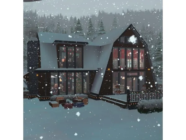 Alpha Christmas Lodge by simsfinds - The Sims 4 Custom Content