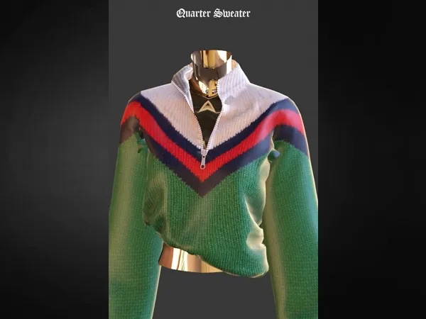 Alpha SlayClassy 111 Quarter Sweater by slayclassy - The Sims 4 Custom Content