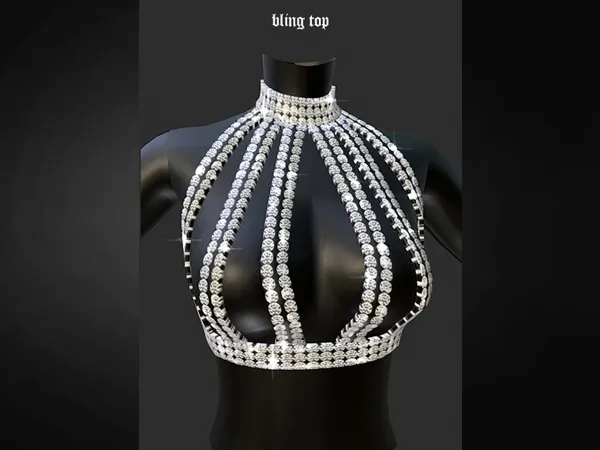 Alpha SlayClassy 111 Bling Top by slayclassy - The Sims 4 Custom Content