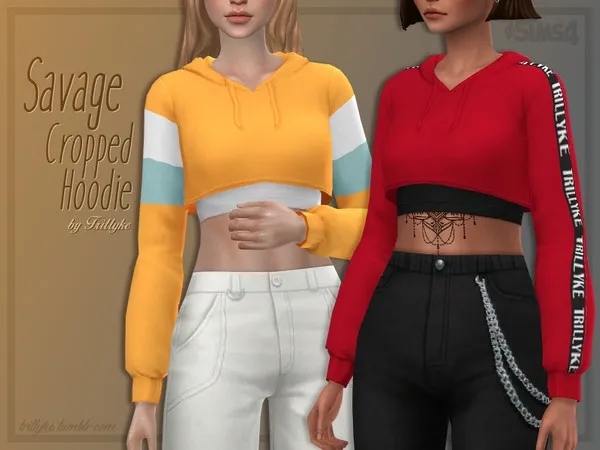 Maxis Match Trillyke Savage Cropped Hoodie - The Sims 4 Custom Content