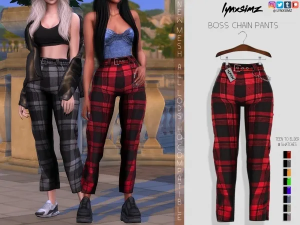 Alpha lynxsimz boss chain pants by lynxsimz - The Sims 4 Custom Content