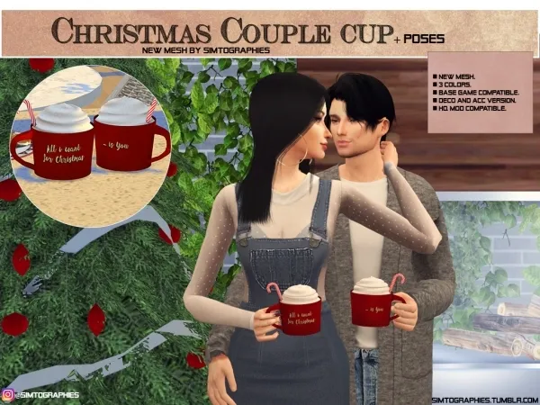 Alpha Christmas Couple Cup Poses by simtographies - The Sims 4 Custom Content
