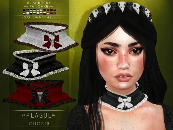 Alpha Blahberry Pancake Plague Choker by blahberry-pancake - The Sims 4 Custom Content