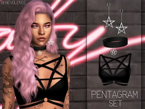Alpha Pentagram Set by luminescent - The Sims 4 Custom Content