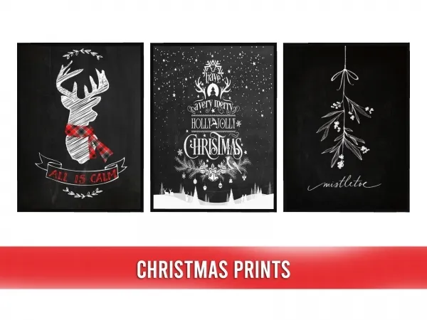 Alpha Christmas Prints by frostsims - The Sims 4 Custom Content