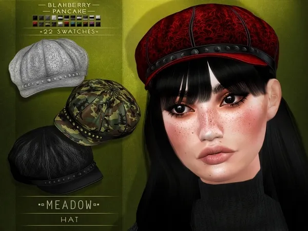 Alpha Blahberry Pancake Meadow Hat by blahberry-pancake - The Sims 4 Custom Content