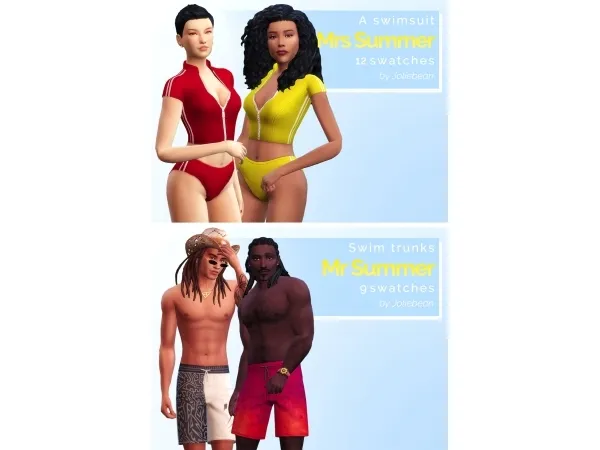 Maxis Match Mr Mrs Summer a set of swimwear by simsfinds - The Sims 4 Custom Content