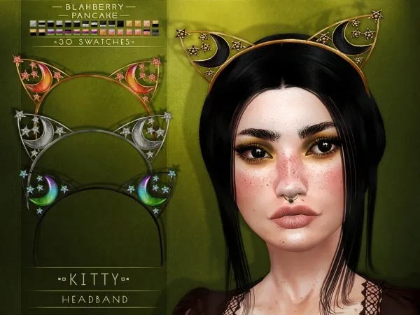Alpha Blahberry Pancake Kitty Headband by blahberry-pancake - The Sims 4 Custom Content