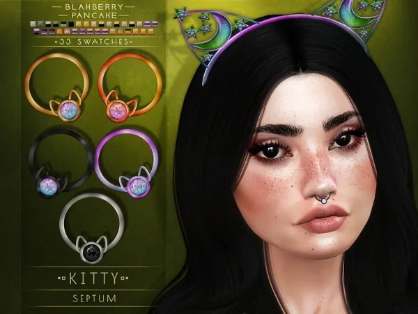 Alpha Blahberry Pancake Kitty Septum by blahberry-pancake - The Sims 4 Custom Content