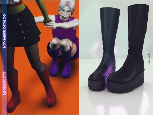 Alpha Smoke Boots by serenity-cc - The Sims 4 Custom Content