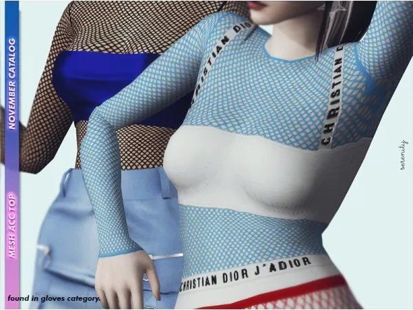 Alpha Mesh Acc Top by serenity-cc - The Sims 4 Custom Content